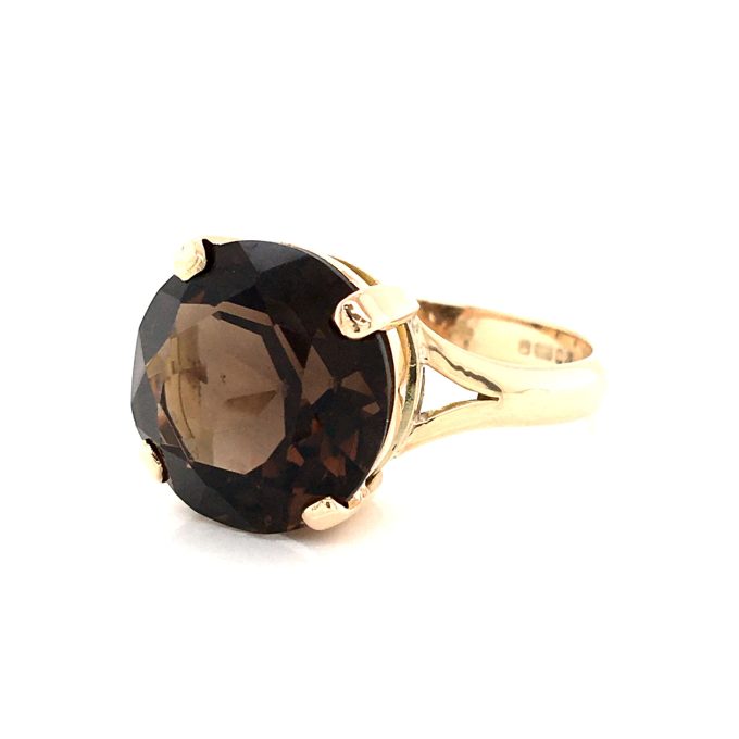 Gold Smoky Quartz Ring