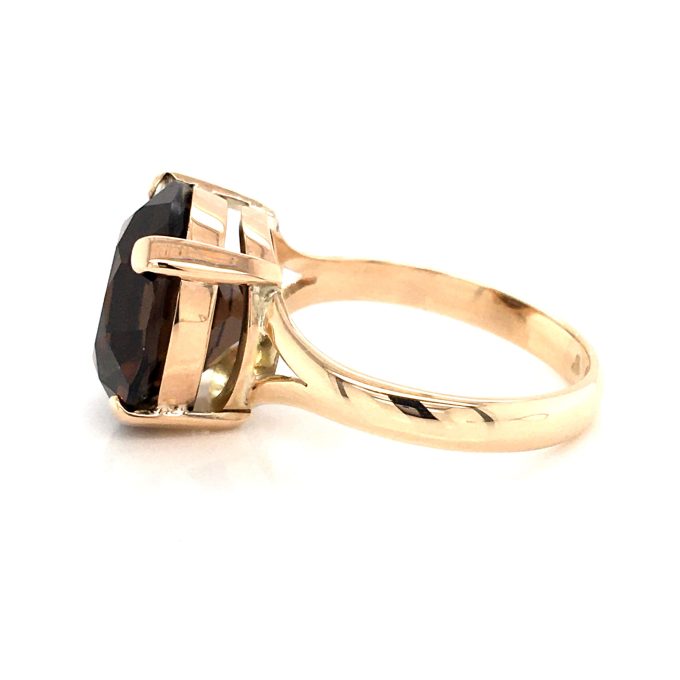 Gold Smoky Quartz Ring