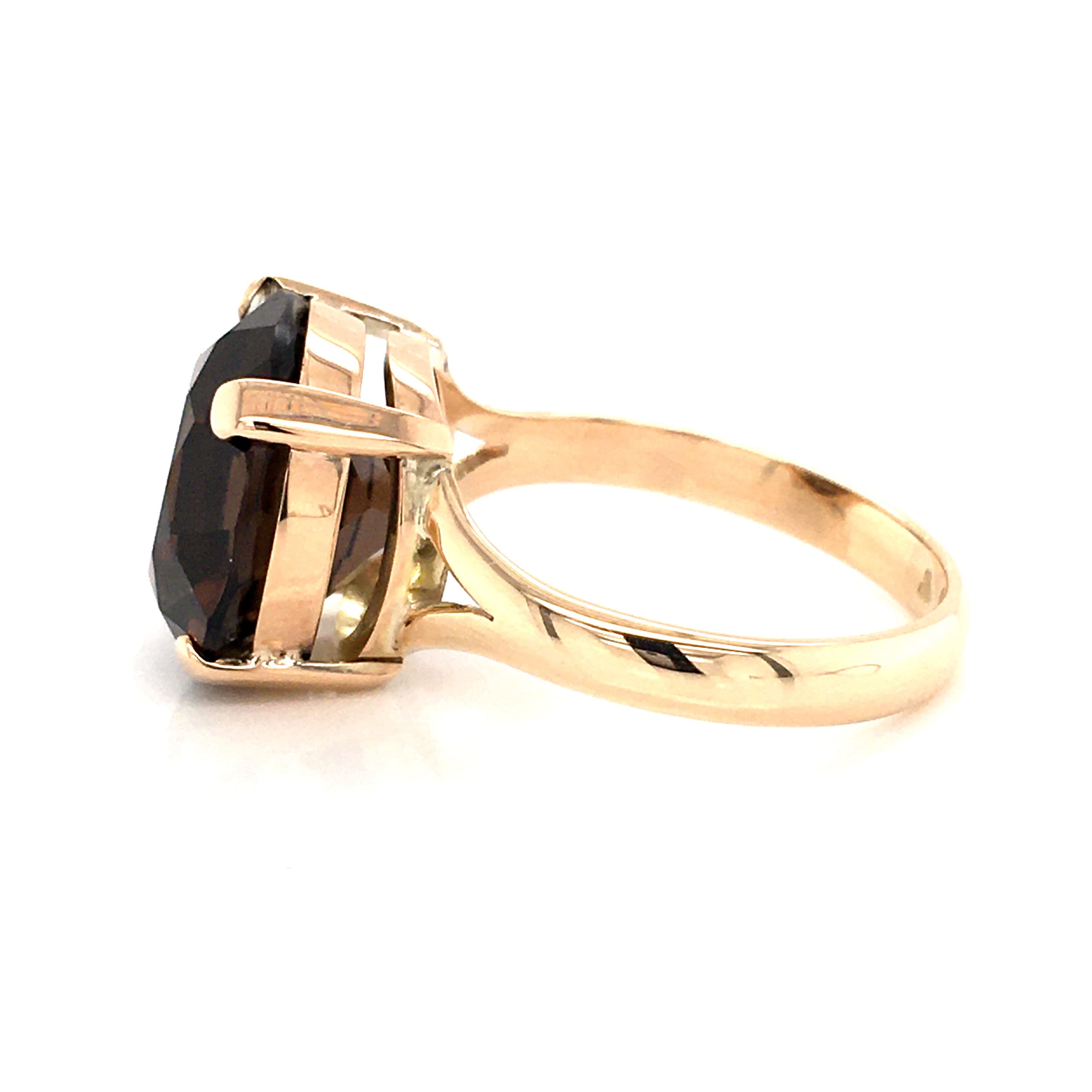 Gold Smoky Quartz Ring