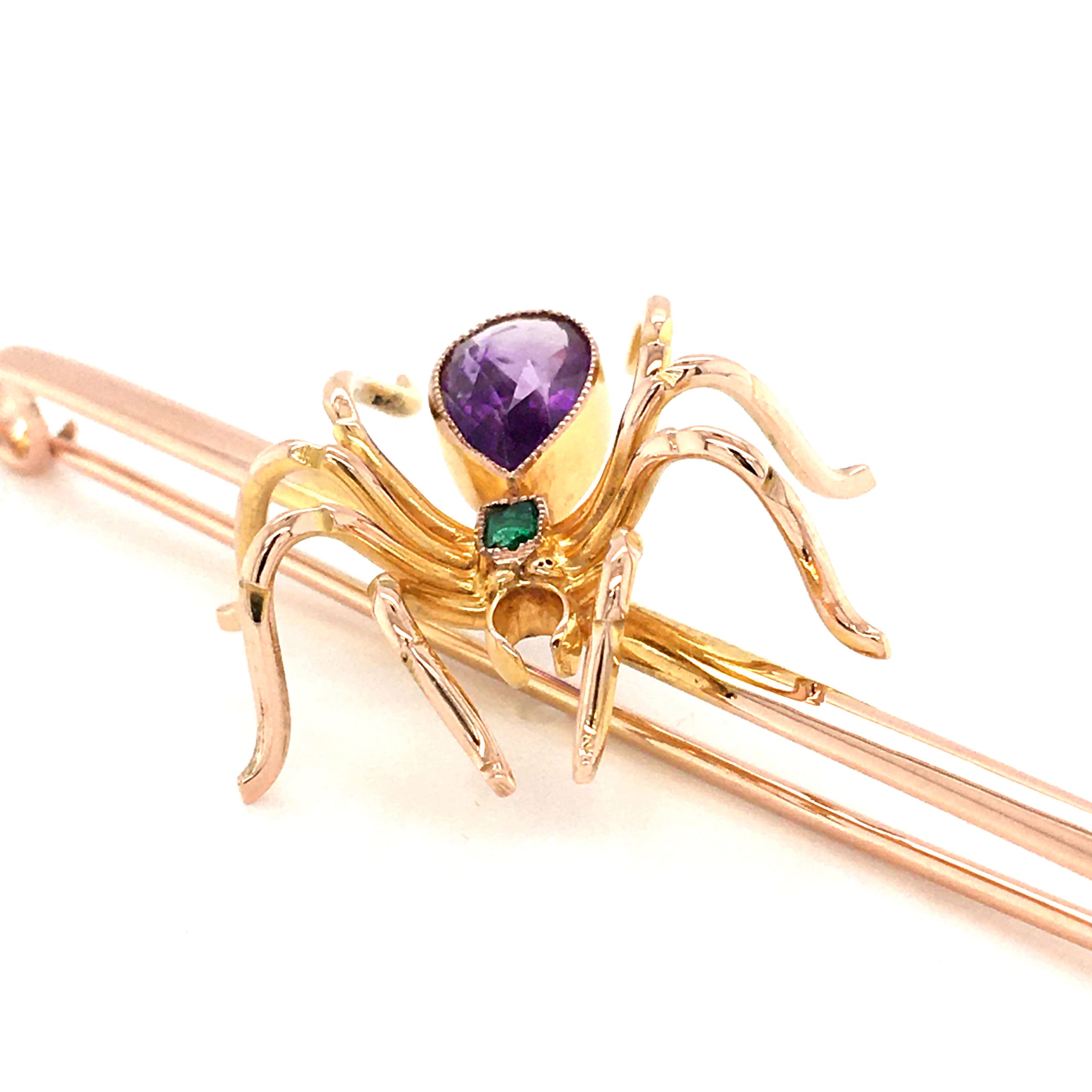 Victorian Gold Spider Bar Brooch