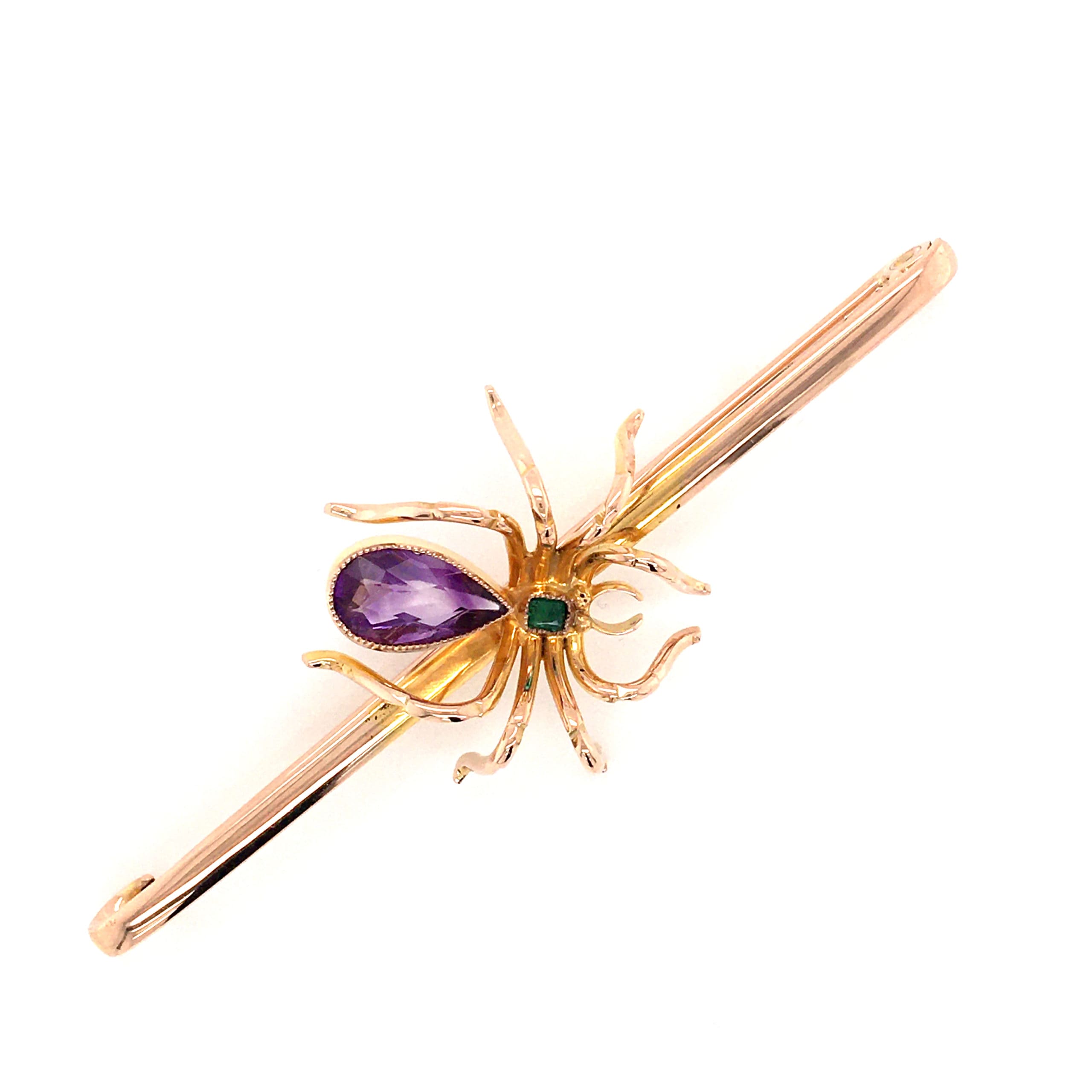 Victorian Gold Spider Bar Brooch
