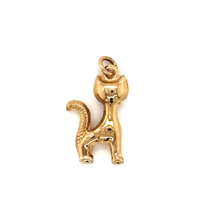9ct Gold Vintage Cat Charm