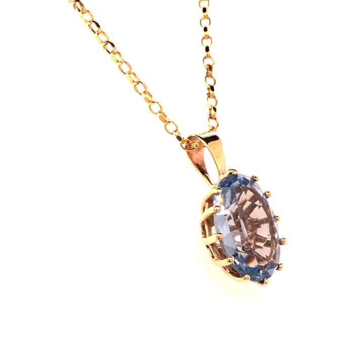 9ct Gold Blue Topaz Necklace