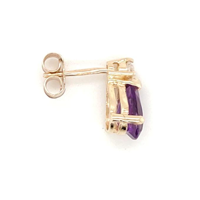 Amethyst and Diamond Stud Earrings