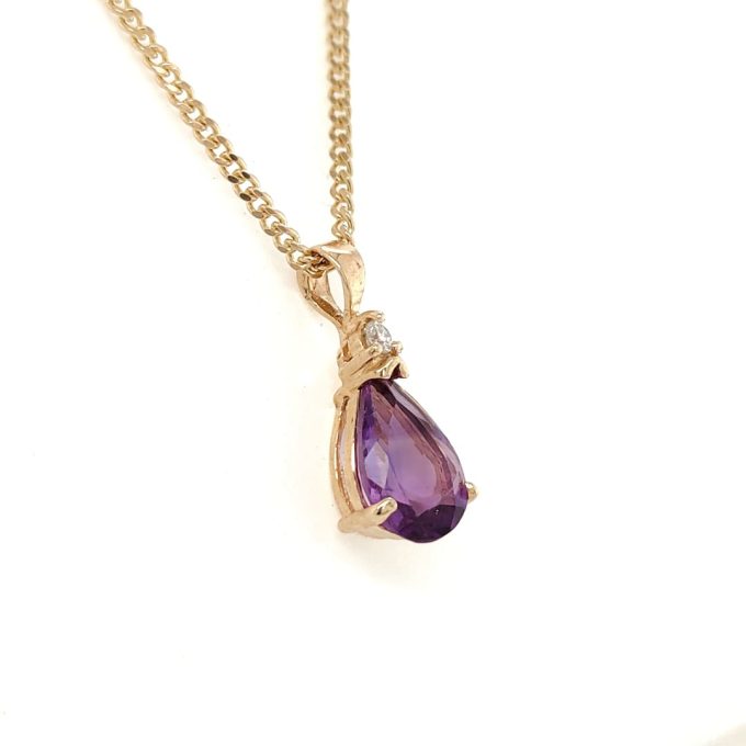 Amethyst and Diamond Necklace