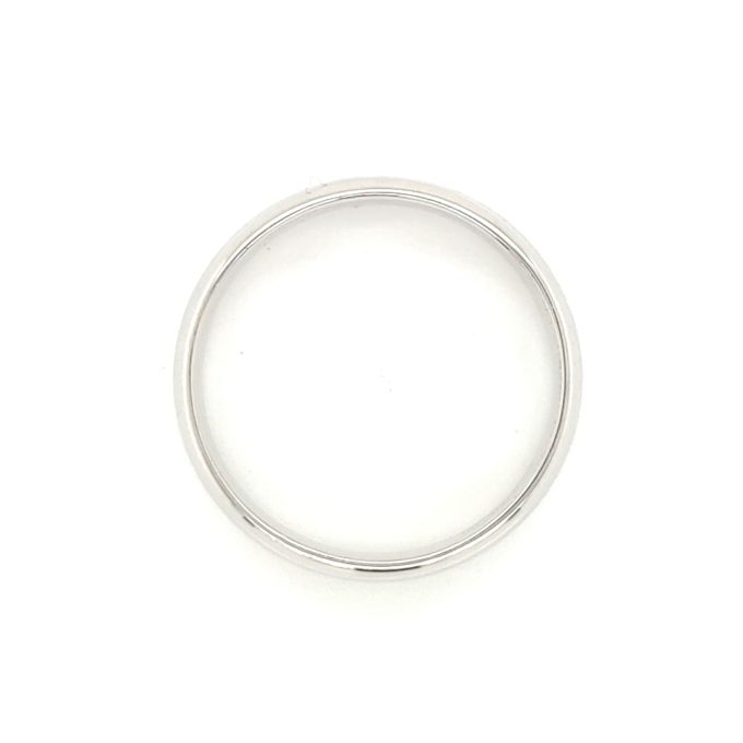 Gents White Gold D Shape Band 6mm