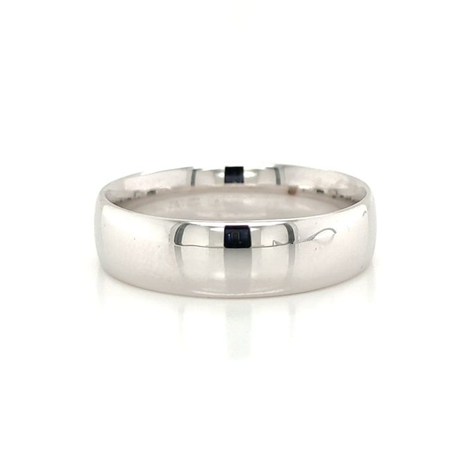 Gents White Gold Court Band 6mm