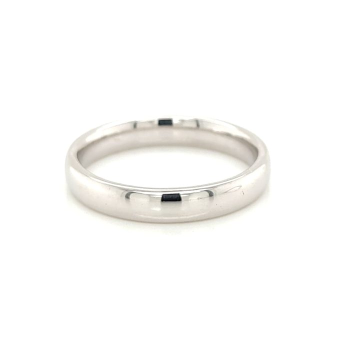 Ladies White Gold Court Band 3mm