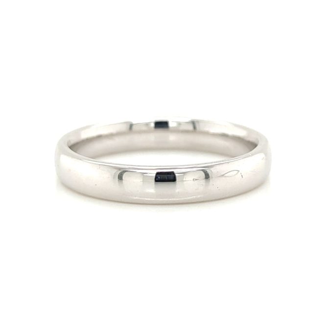 Ladies White Gold Court Band 3mm