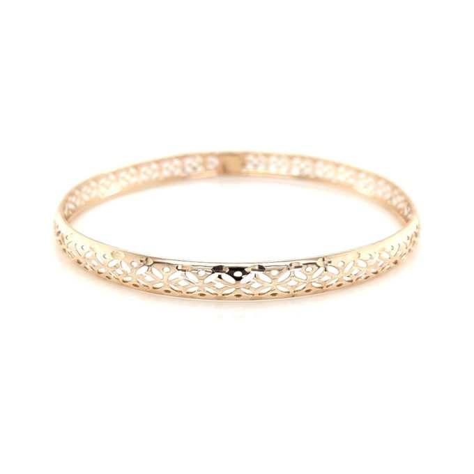 Yellow Gold Pierced Bangle