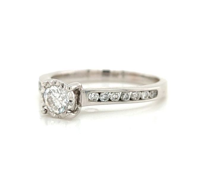 Diamond Shoulder Solitaire Ring