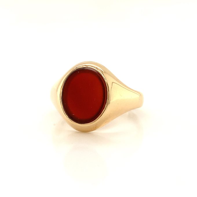 Gents Oval Carnelian Signet Ring