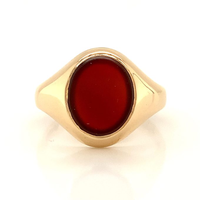 Gents Oval Carnelian Signet Ring