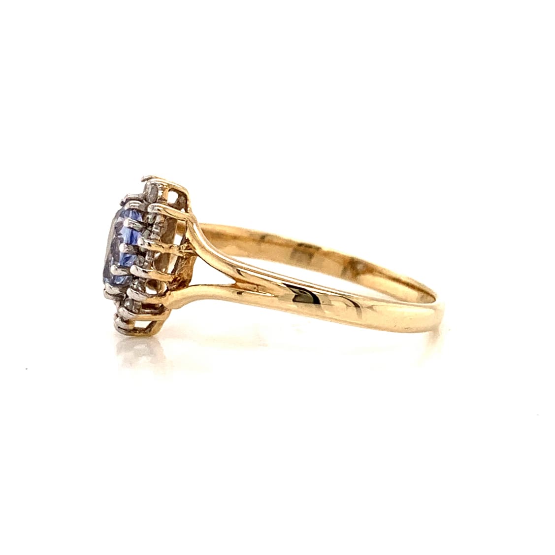 Pear Cut Sapphire and Diamond Ring