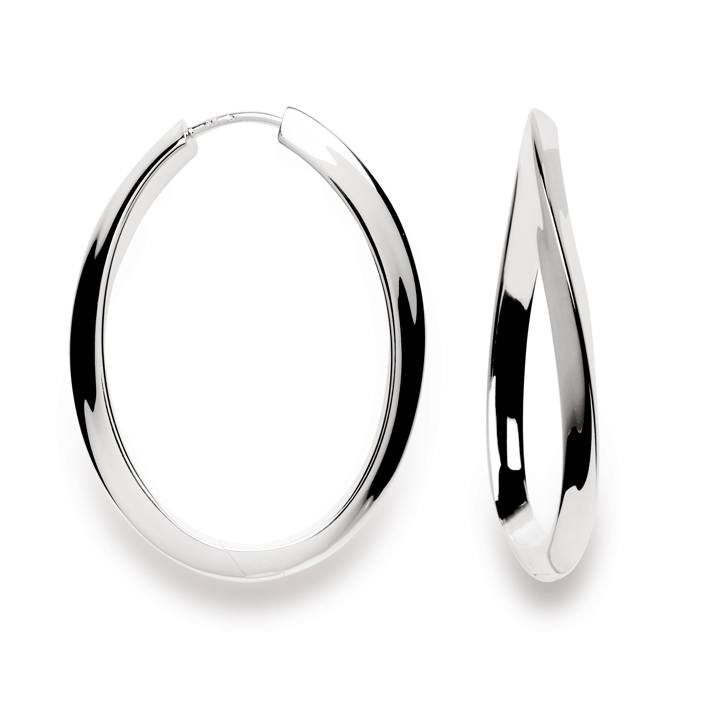 Bastian Curved Design with Polish Finish Hoop Earrings