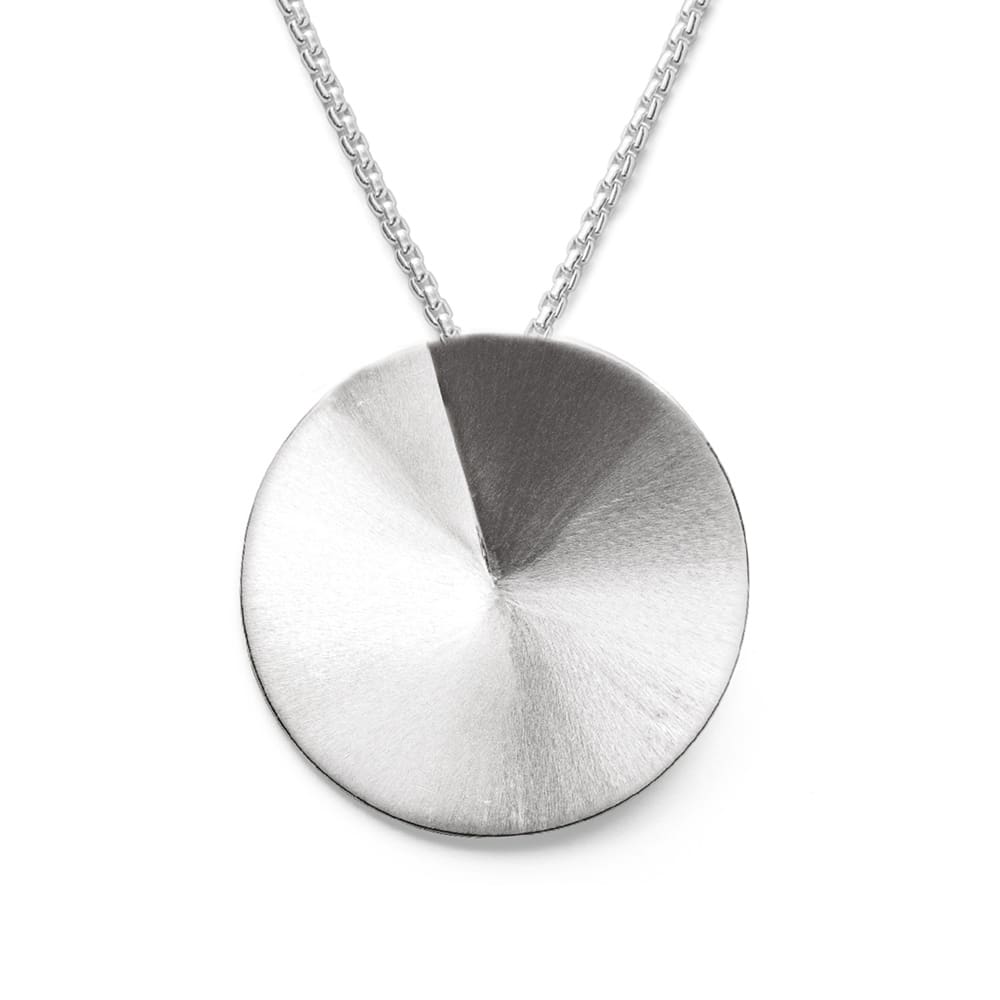 Silver Disc Pendant with Refined Detail