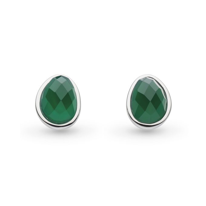 Kit Heath Coast Green Agate Stud Earrings