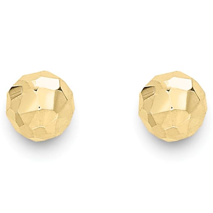 Small Gold Faceted Ball Studs