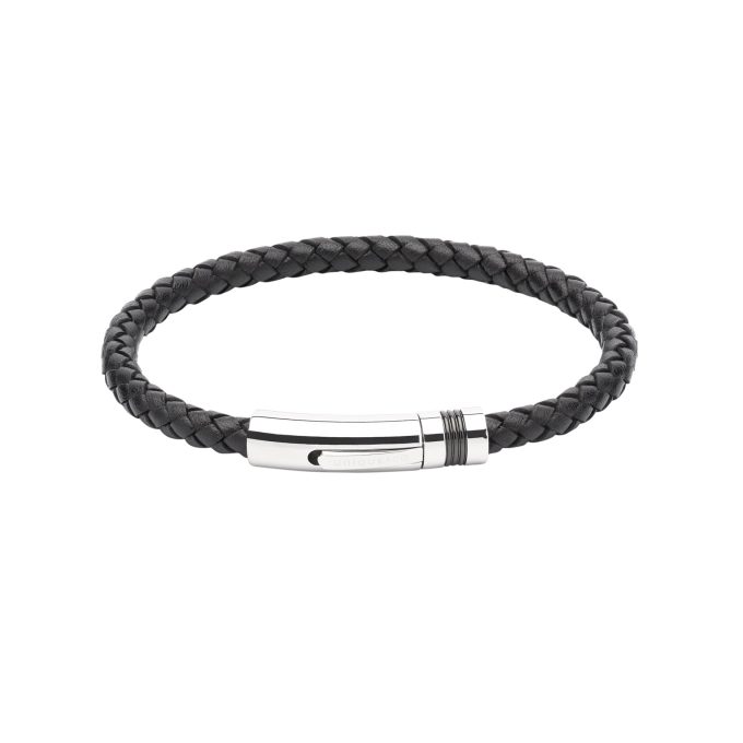 Unique Black Leather Bracelet