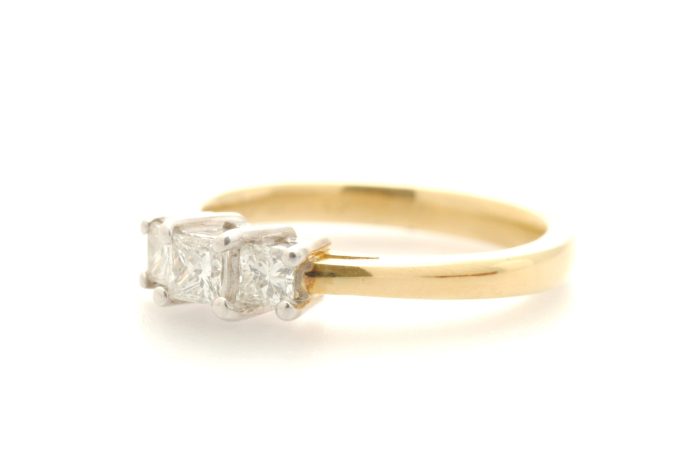 Trilogy Diamond Ring in Yellow Gold