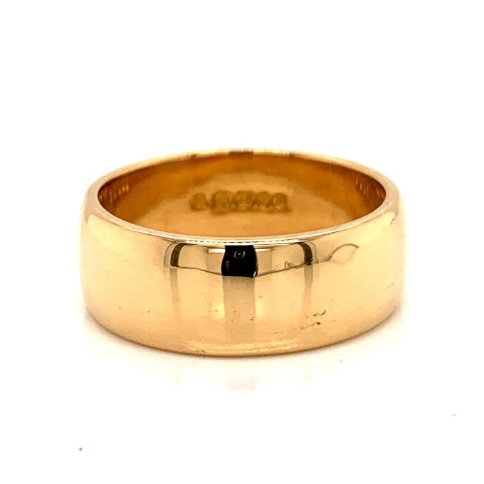 18ct Gold 8mm D Shape Band