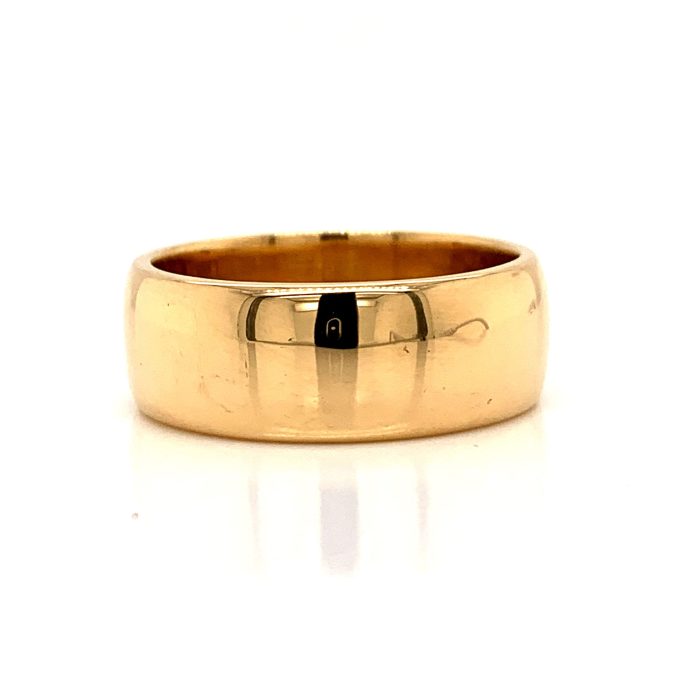 18ct Gold 8mm D Shape Band