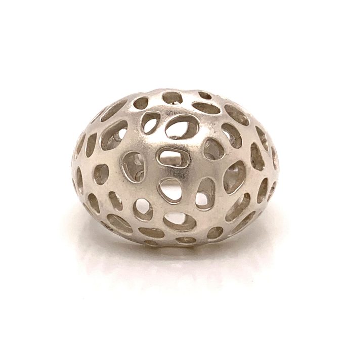 Bastian Silver Pierced Bombe Ring