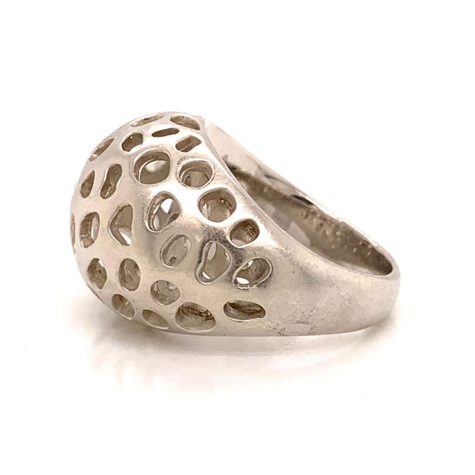 Bastian Silver Pierced Bombe Ring