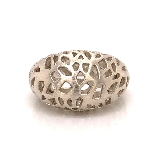 Bastian Silver Pierced Bombe Ring