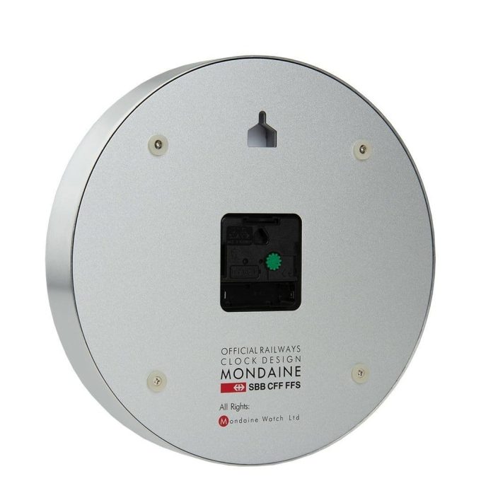Mondaine Brushed Silver Wall Clock 25cm