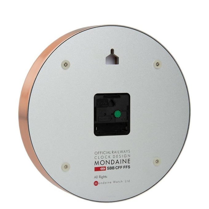 Mondaine Brushed Copper Wall Clock 25cm