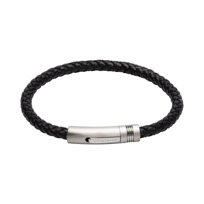Unique Black Leather Bracelet