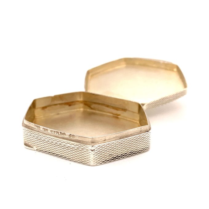 Sterling Silver Octagonal Pill Box