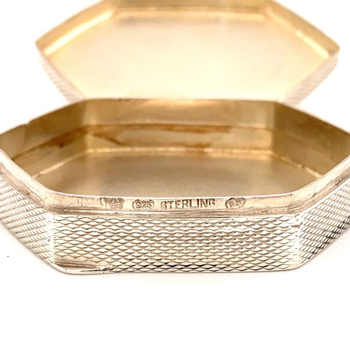 Sterling Silver Octagonal Pill Box