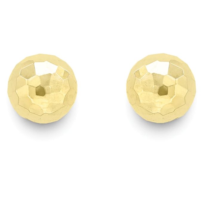 8mm Gold Faceted Ball Studs