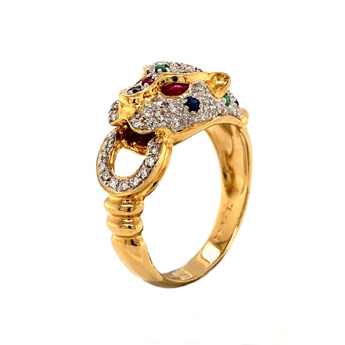 Cartier Style 18ct Gold Leopard Ring