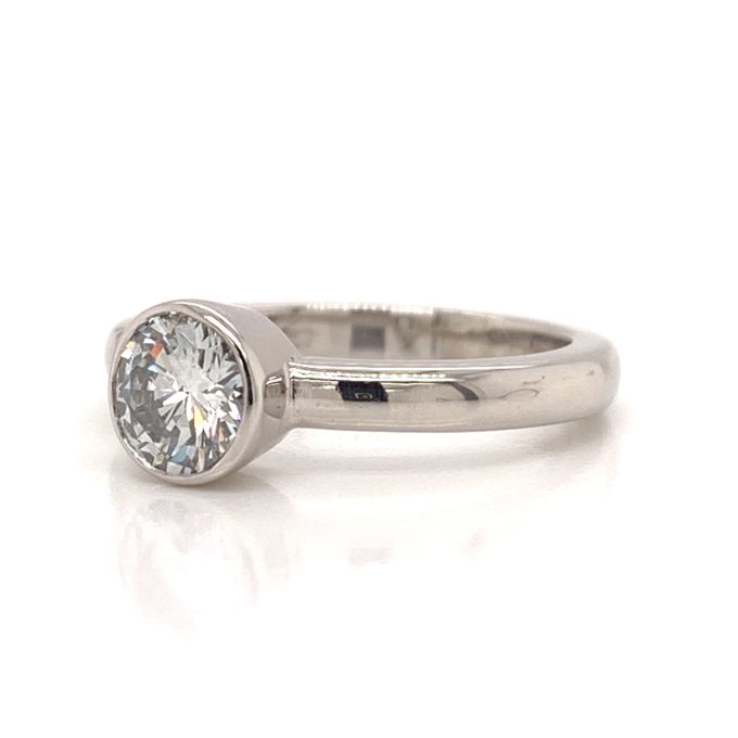 0.65ct Diamond Rubover Solitaire Ring