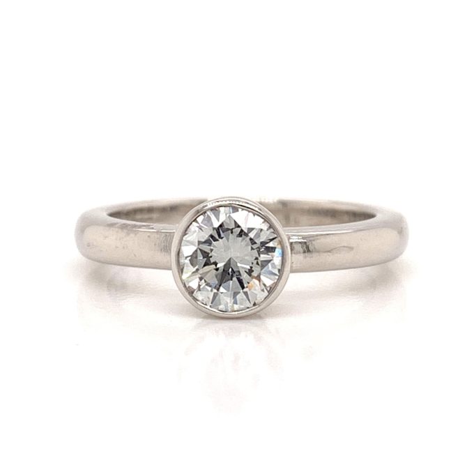 0.65ct Diamond Rubover Solitaire Ring
