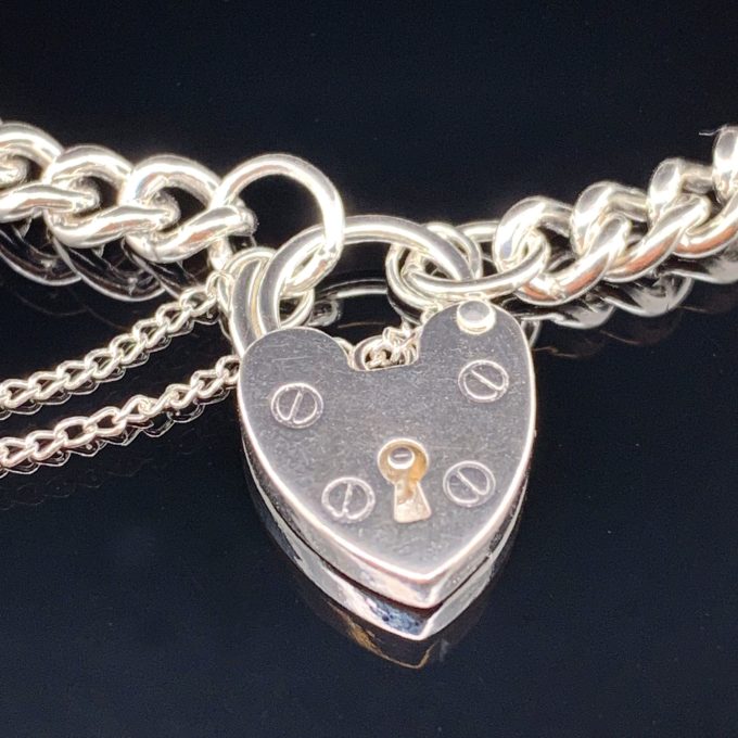 Silver Curb Link Charm Bracelet