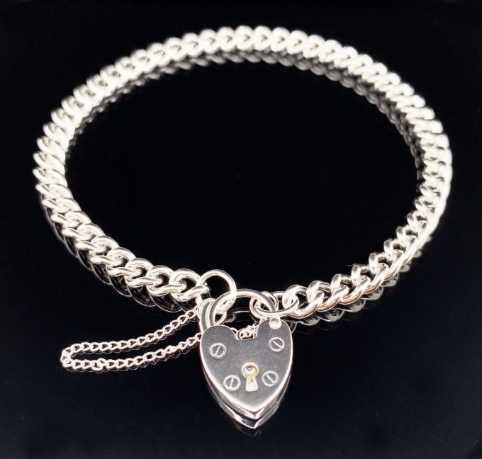 Silver Curb Link Charm Bracelet