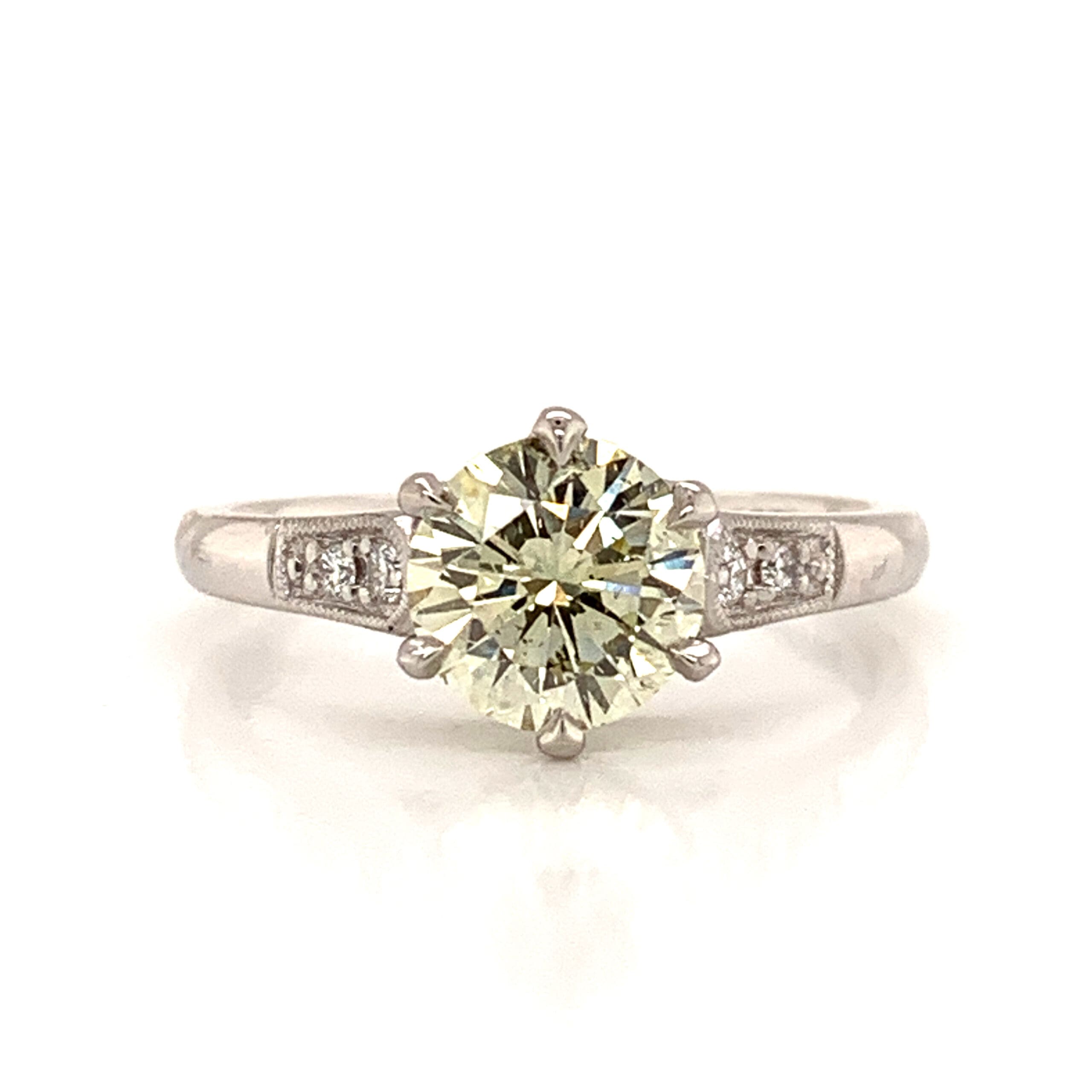 Vintage Platinum 1.25ct Diamond Solitaire Ring