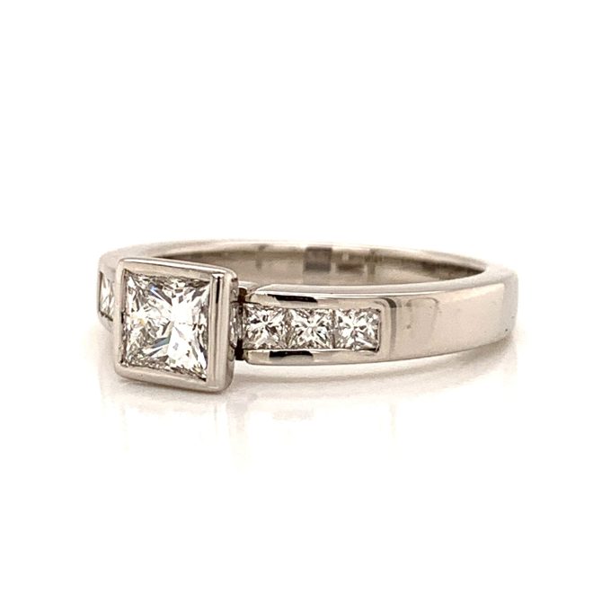 Platinum 0.70ct Princess Diamond Solitaire Ring