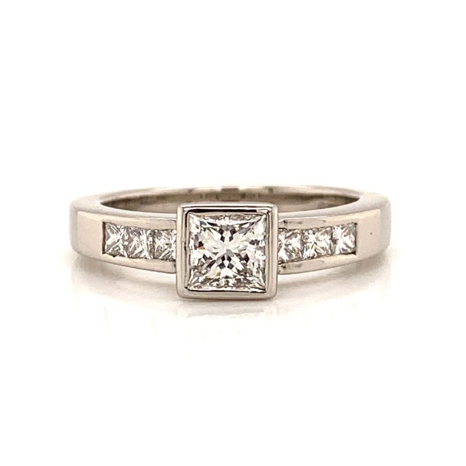 Platinum 0.70ct Princess Diamond Solitaire Ring