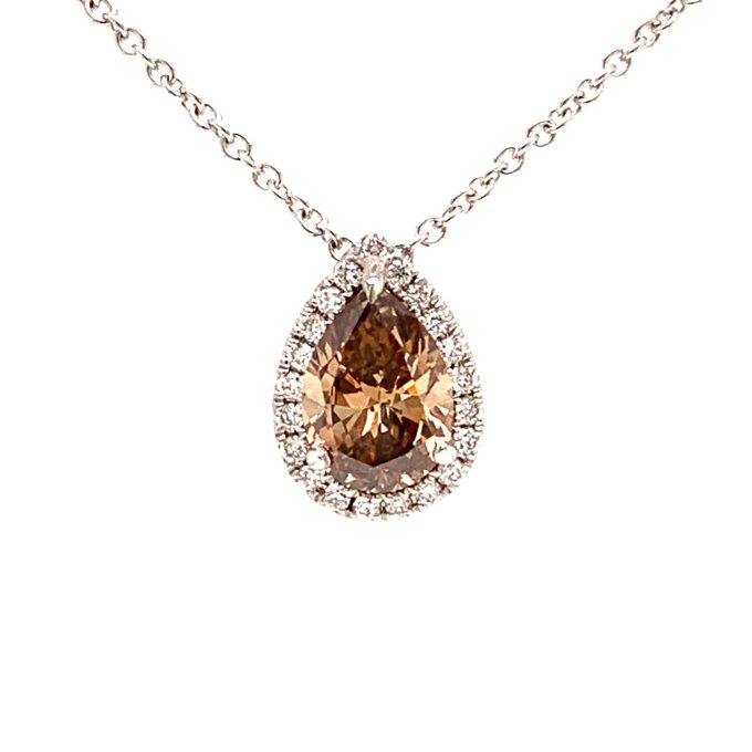 Coloured Diamond Solitaire Necklace GIA Certificated