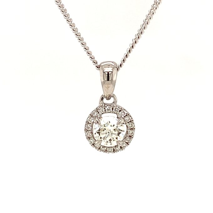 0.26ct Diamond Halo Necklace