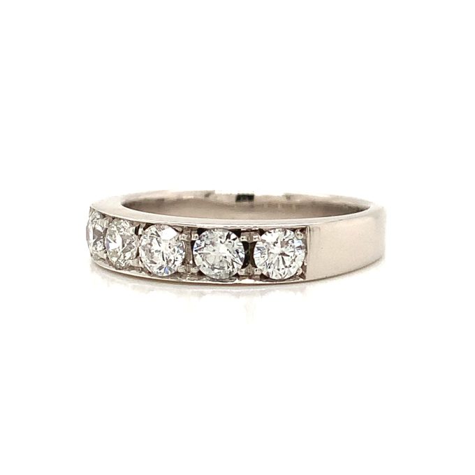 White Gold Five Diamond Ring
