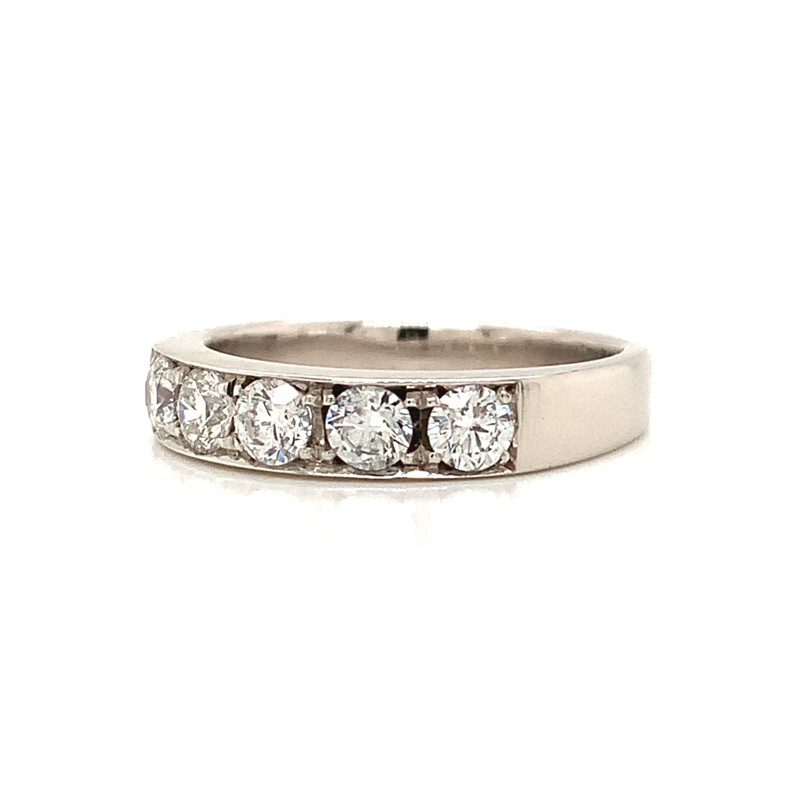 White Gold Five Diamond Ring