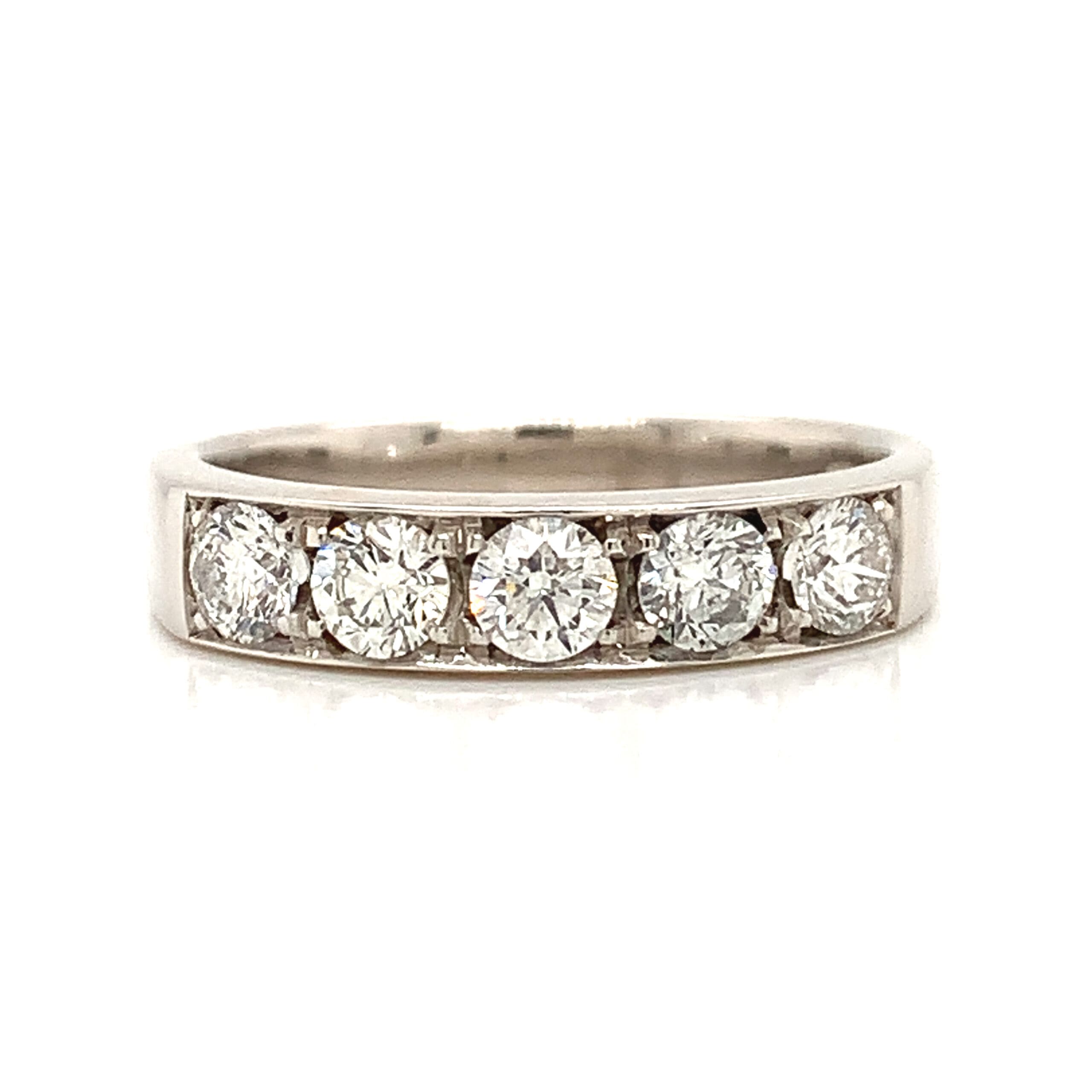 White Gold Five Diamond Ring