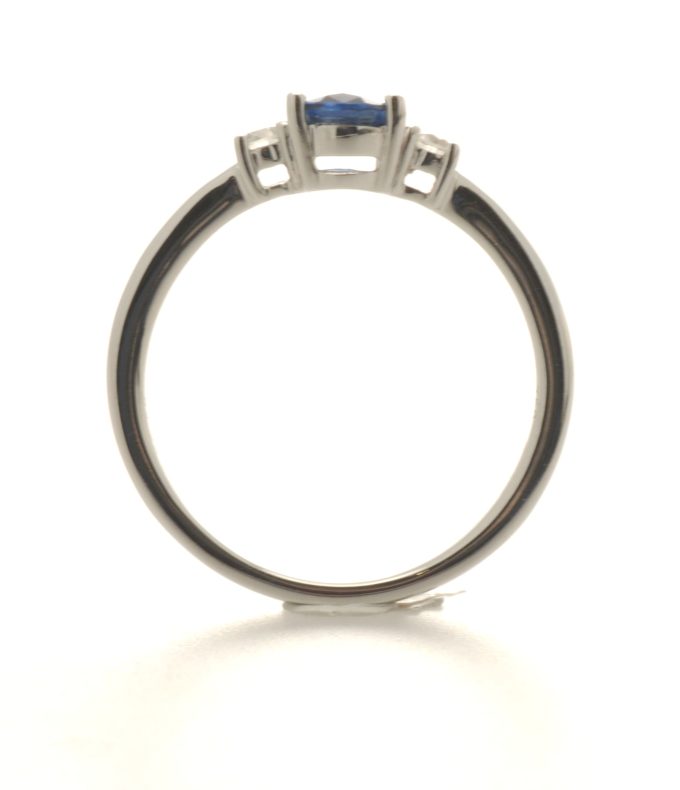 Sapphire and Diamond White Gold Ring