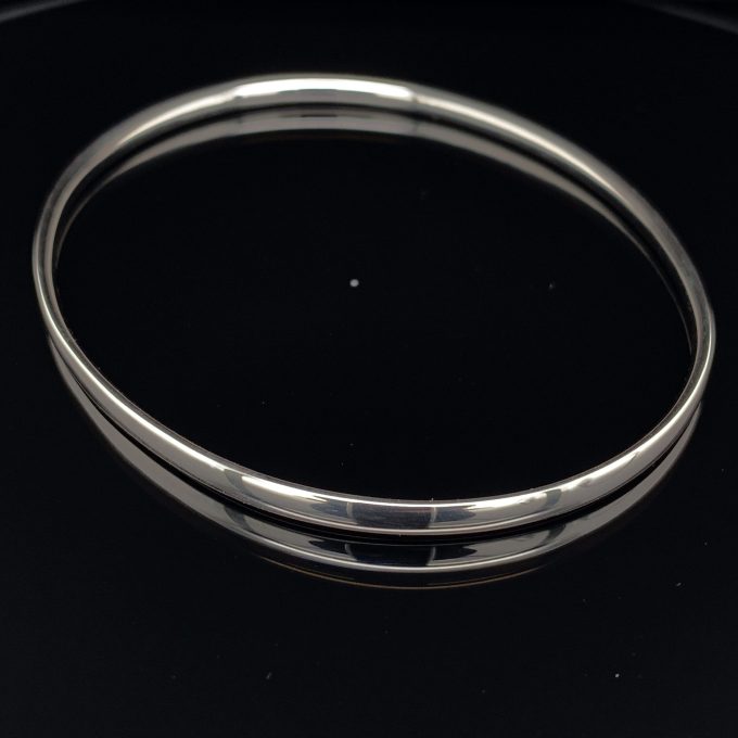 Oval 3mm Silver Wire Bangle